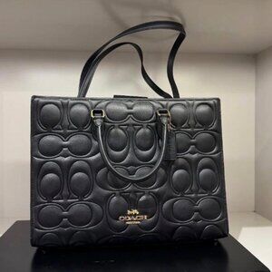 Coach Maggie Black Embossed Tote Bag